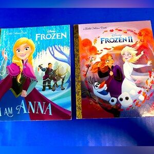 Disney Frozen Little Golden Book Hardcover Bundle of (2) I Am Anna & Frozen II